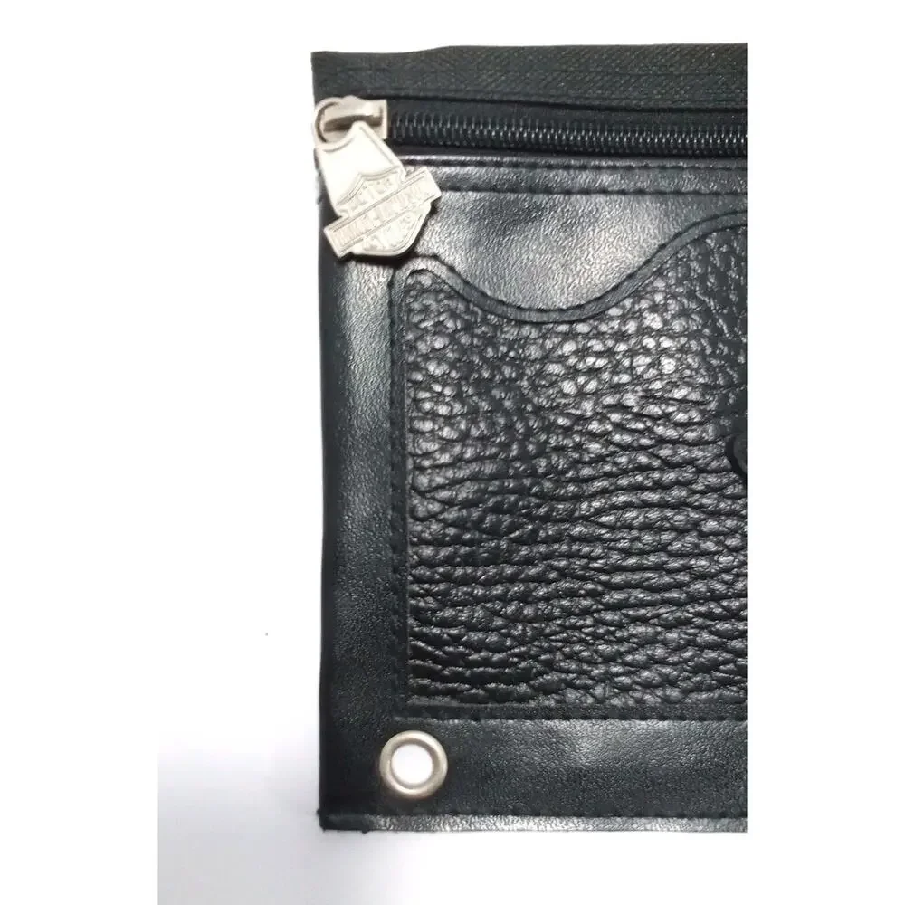 Harley Davidson Zippered Pencil Storage Pouch Black w/Logo Pre-owned Never Used